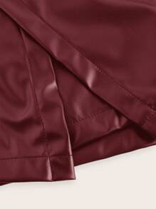 Firerie 优雅时尚高腰修身 PU 裙短裤，百搭设计皮短裤，秋冬新品 - 酒紅色 - 查看 4