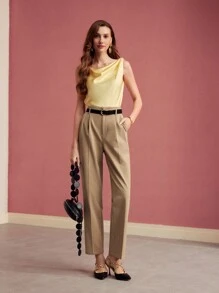 MOTF PREMIUM PRESS CREASE TAILORED SUIT PANTS,SPRING/SUMMER - Khaki - View 8