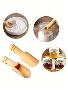 20 件装罐用迷你木勺、竹盐勺、茶匙、洗衣粉勺、奶粉勺、糖果勺、多用途木勺、耐用便携勺、蜂蜜勺、咖啡豆勺、厨房用具、厨房配件、烘焙工具