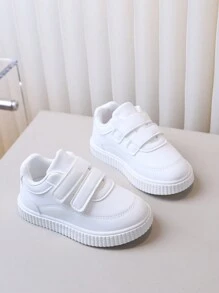 1 双女童时尚运动鞋，软底轻便跑鞋，幼儿步行鞋 - 白色 - 查看 5