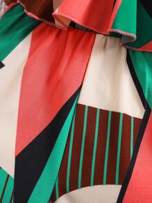 SHEIN Babygirl Summer Vacation Casual Floral Print Ruffle Trim Halter Neck Romper, Lightweight - Multicolor - View 8