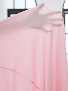 Plus Size Lace Patchwork Long Sleeve Minimalist Coat & Dress Loungewear Set, Vacation