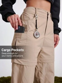 In My Nature Pantalones de senderismo/camping/desplazamiento urbano para mujer, desmontables y de dos secciones