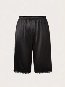 SHEIN LUNE Kanten camisole shorts, dun en geschikt voor de zomer, kan als bovenkleding worden gedragen, niet-krullende zoom