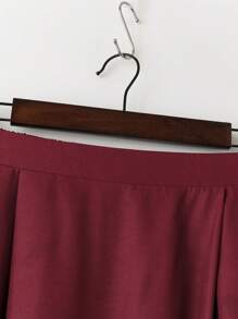 SHEIN Clasi Plus Size Women's National Style Contrast Color Ditsy Floral Mid-Length A-Line Skirt