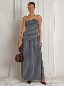 COSMINA Women's Long Strapless Casual Dress, Minimalist & Fashionable For Everyday Wear - Multicolor - View 1