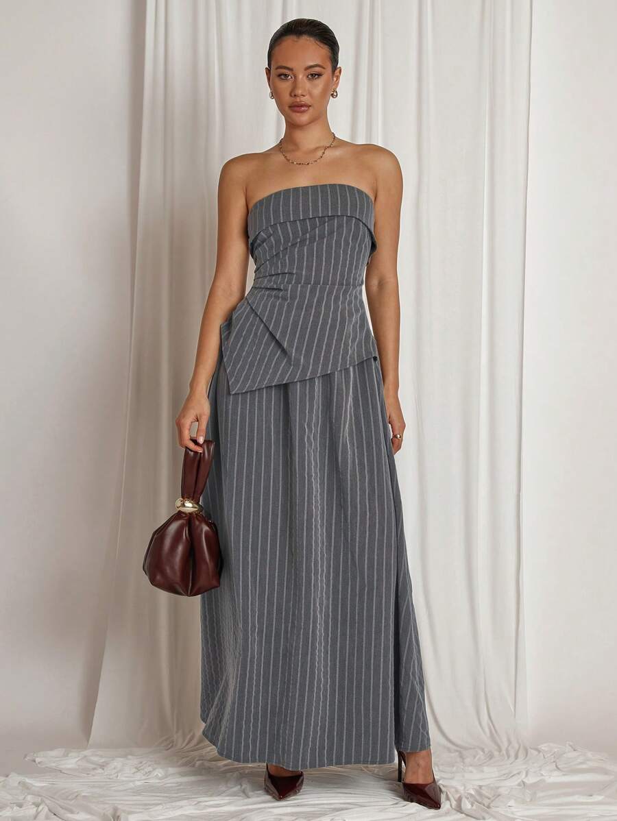 COSMINA Women's Long Strapless Casual Dress, Minimalist & Fashionable For Everyday Wear - Multicolor - View 1