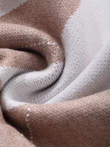 DAZY 男士菱形图案圆领宽松休闲毛衣，适合秋冬日常穿着 - 彩色 - 查看 3