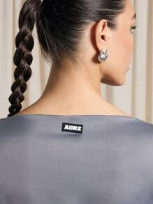 AiiRZ Satin Long Sleeve Maxi Dress