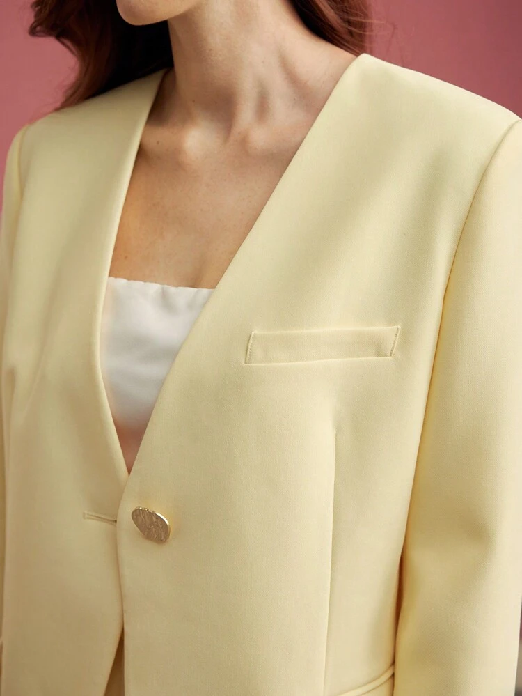 STRUCTURED SINGLE BUTTON BELTED BLAZER,VALENTINE'S DAY,SPRING/SUMMER