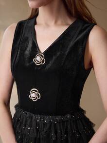 Vestido Longo Sem Mangas Feminino, Casual e da Moda para Uso Diário - Preto - Visão 3