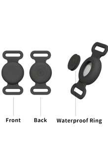 Soporte de collar de perro a prueba de agua y a prueba de aire para Airtag, estuche protector de silicona Airtag para collar de mascotas, cubierta antirrobo duradera GPS para perros, gatos, cachorros, accesorios para mascotas livianos y suaves, negro y azul