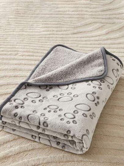 1 Cobertor de Flanela Aconchegante para Animais de Estimação com Estampa de Patinhas - Tapete Macio e Quente para Cães de Pequeno e Médio Porte e Filhotes, Ideal para Caixa de Transporte, Sofá ou Cama, Presente de Natal para Amantes de Animais de Estimação