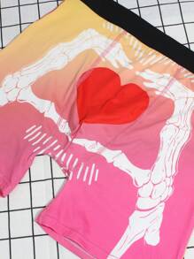 5 件装 男士彩色爱心和爪子印花平角内裤 - 彩色 - 查看 3