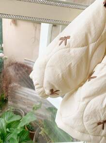 Baby Girls Embroidered Collar Jacket - Beige - View 7