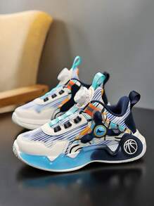 Children's Fashion Sports Shoes With Color Blocking, Luminous, Adjustable Rotary Buckle, Easy To Wear, Anti-Slip, Shock-Absorbent, Durable, Sneakers Colorful Sneakers - Multicolor - View 2