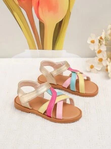 女童平底夏季凉鞋，幼儿和小女孩 - 彩色 - 查看 1