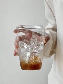 1 chiếc cốc thủy tinh borosilicate sáng tạo, cốc đựng cà phê hoặc sữa trong suốt đơn giản, bình nước, hộp đựng đồ ăn trưa, trang trí - trong suốt - Xem 9