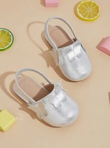 1 双可爱幼儿蝴蝶便鞋，时尚又舒适 - 銀色 - 查看 1
