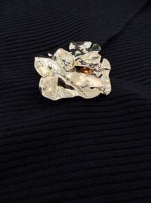 Aloruh 深 V 领性感金属扣装饰修身长款针织黑色毛衣连衣裙，温暖的冬季派对连衣裙