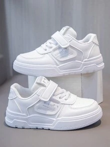 1 par de tenis planos informales y cómodos para niños, tipo campus, para correr, de lona, para primavera/otoño