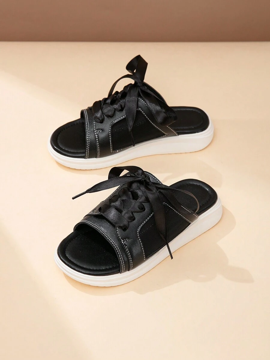 Kids Classic Black Casual Slip-On Slippers - Black - View 1