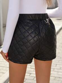 INAWLY Damen einfarbige Shorts mit Vorder-Bindeband, für den täglichen Lässig Bereich