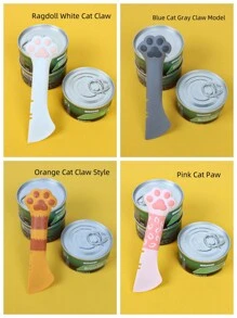 PETSIN 1 件装多功能宠物罐头勺，带猫爪设计，用于喂食、混合和覆盖罐头食品，包括开罐器，宠物喂养用品