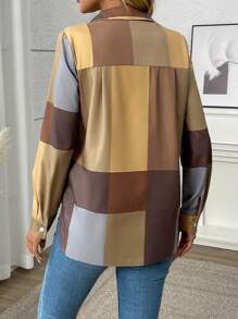 INAWLY Camisa holgada a cuadros para mujer, minimalista y de moda para uso diario