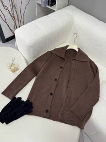 Men's Casual Minimalist Knitted Cardigan Sweater, Autumn/Winter Fashion