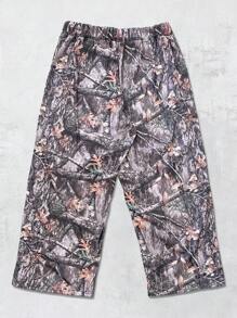 SHEIN EZwear 大码女式森林干树叶数码印花运动裤 - 彩色 - 查看 2