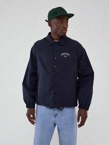 Musero 'Game Set Match' 有领运动夹克 - 寶藍色 - 查看 4