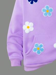 WESTFADE Young Tween Mädchen Blumen Muster Langarm Kapuzenpullover und Schlaghose 2 Stücke Casual Set, Herbst/Winter