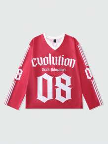 ROMWE MEN Street Life 男士运动长袖 T 恤、街头服饰 - 粉色 - 查看 1