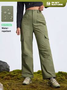 In My Nature Pantalones impermeables para mujer, para senderismo al aire libre, camping, ir al trabajo, sin tratamiento con flúor, pantalones cargo