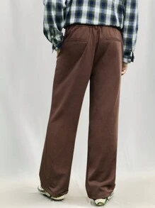 Manfinity VCAY Men's Casual Knitted Elastic Waist Loose Fit Long Pants, Young And Everyday Wear