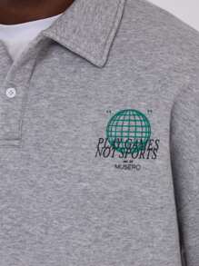 Musero 'Play Games Not Sports' Collared Sweatshirt