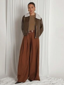 COSMINA 女士常规夹克，简约时尚休闲日常纯色拉链 - 彩色 - 查看 3