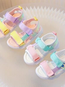 Baby/Toddler Boys/Girls Colorful Soft Sole Hook And Loop Beach Sandals - White - View 2