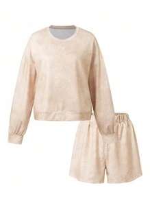 SHEIN Slayr 2 件套女士度假休闲纯色上衣和短裤套装