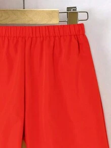 SHEIN 2 件套 Tween Boy 情人节爱心印花衬衫和短裤套装 - 紅色 - 查看 3