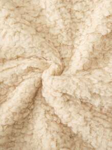 Tween Girl Apricot Ribbed O-Neck Casual Home Wear Jacket, Autumn - Apricot - View 6