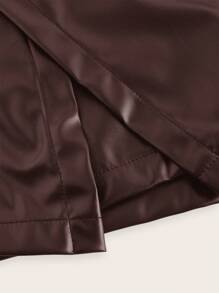 Firerie Elegant Modern High Waist Slimming PU Skort Design Leather Shorts, Versatile, Autumn/Winter New Arrival