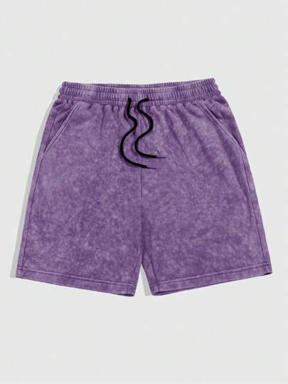 Grunge Punk Men's Tie Dye Drawstring Waist Pocket Casual Shorts