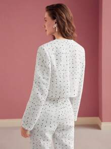 MOTF PREMIUM TWEED BUTTON UP BOXY JACKET - White - View 6