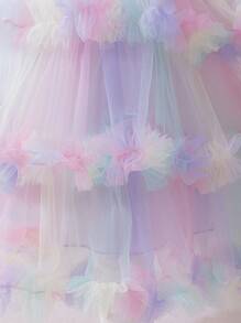 Glamorique Kids Weihnachtsdekoration Zuhause, Weihnachts-Pyjamas, Familienpartykleidung | Mädchen Mehrschichtiges Regenbogen-Tortenkleid, Süßes Schmetterlingsfügel Feenkostüm Regenbogenfeenkleid, Premium Spitzenbesatz Kleid, Unverzichtbares Weihnachtsmittelpunkt-Kleid - Pink - Übersicht 7