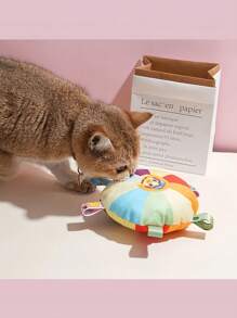 1 件互动飞盘毛绒玩具，适用于狗狗，吱吱作响的设计，有助于训练边境牧羊犬咀嚼和玩耍 - 彩色 - 查看 8