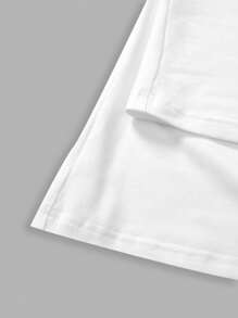 SHEIN BASICS 2pcs Set Plain Knit Stand Collar Long Sleeve Fitted Women T-Shirts