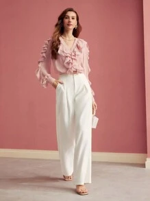 MOTF PREMIUM TAILORED FOLD PLEATED SUIT PANTS - White - View 5