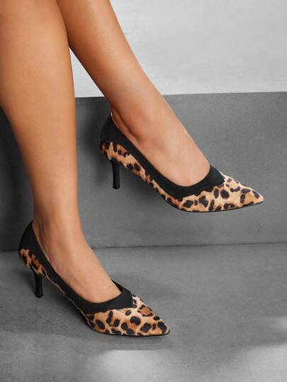 Spitz zulaufende Leoparden Muster High Heels für Frauen, neue Mode dünne absatz Damen High Heel Pumps